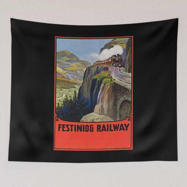 Item preview, Festinog Railway retro poster designed and sold by CorasPosters.