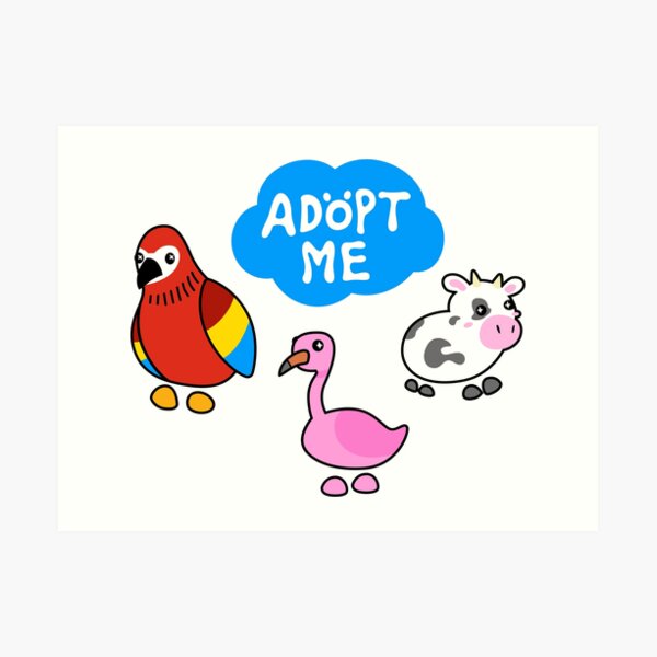 Adopt Me Roblox Art Prints Redbubble - adopting a rare penguin in roblox youtube