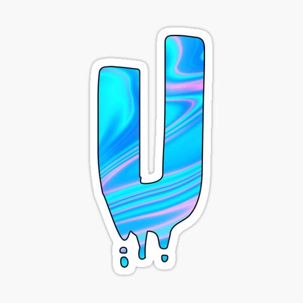 “Drippy Holographic U alphabet Transparent Letter Sticker.” Sticker for