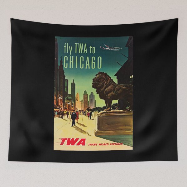 Item preview, Chicago for the Tourist retro poster designed and sold by CorasPosters.