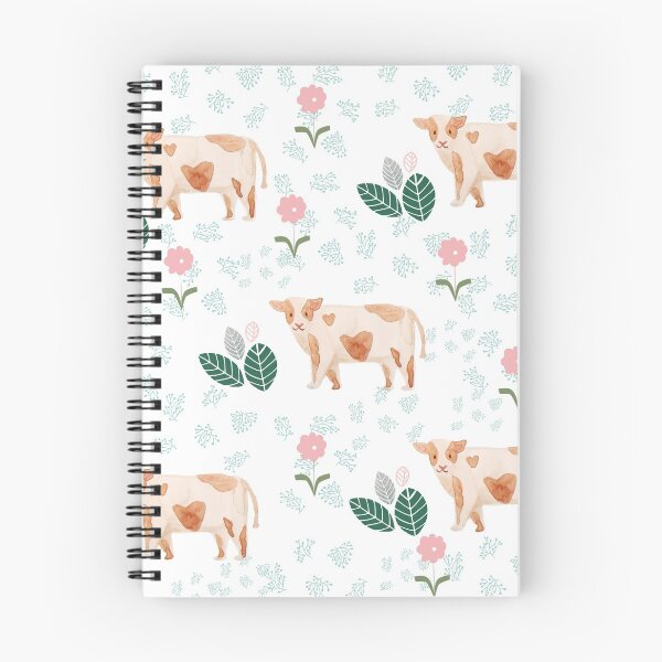 Item preview, Cow in grassland with pink flowers designed and sold by Corina Jerin.