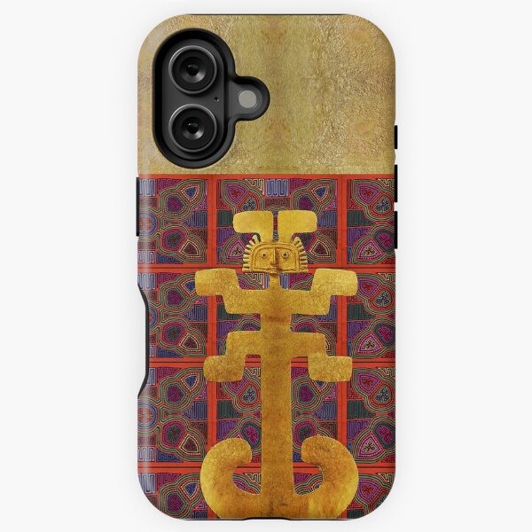 Aperçu de l'œuvre Rendu numérique d'un pendentif précolombien en feuille d'or sur un motif inspiré de Mola créée et vendue par Diego-t.