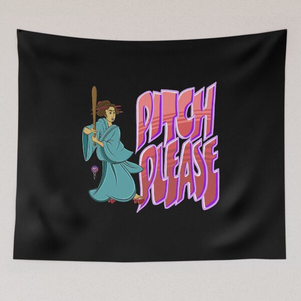 Item preview, PITCH PLEASE - BASEBALL BAT GEISHA - FUNNY FUN DESIGN  designed and sold by Rooftang.