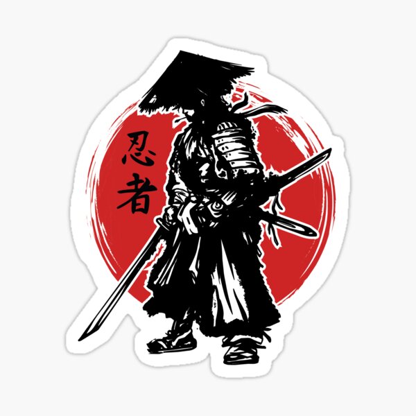 Ronin Japanese Samurai vector illustration Sticker