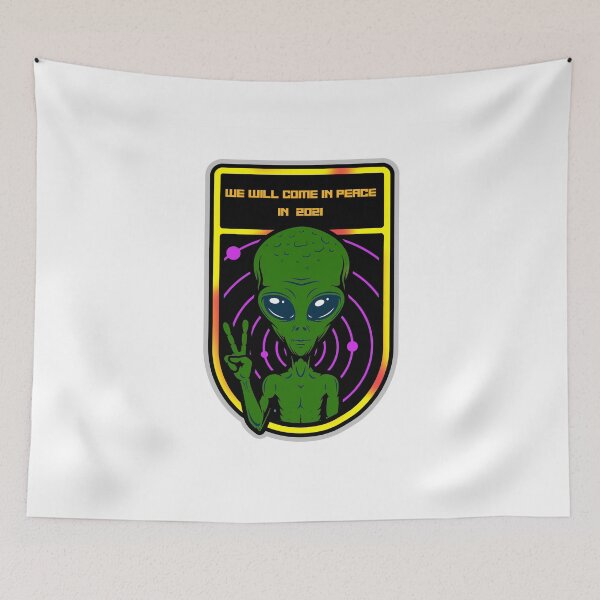 Item preview, In 2021 We will come in peace, Alien T-shirts  designed and sold by youssefattigui.
