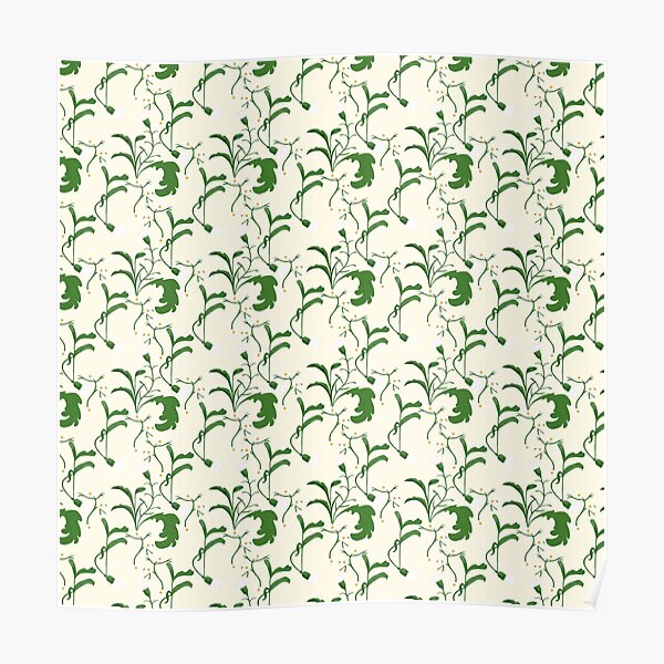 Victorian Leaf and Flower Pattern Poster