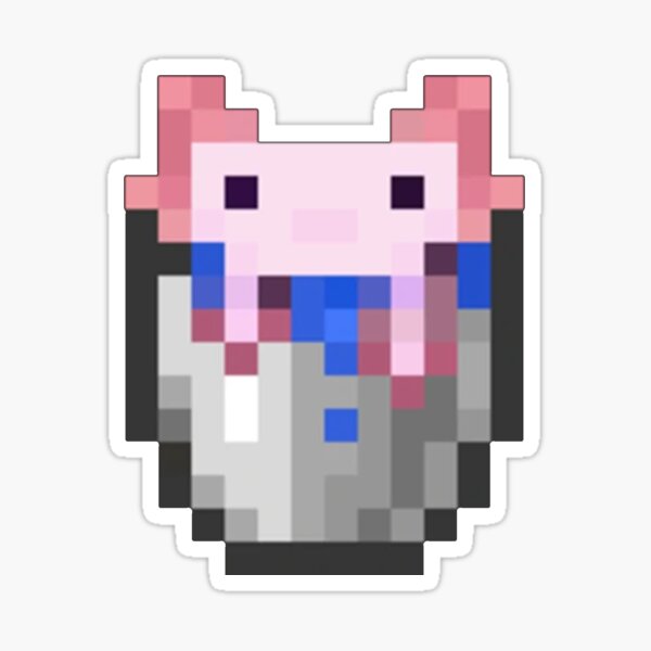 Axolotl Bucket Minecraft Item Sticker By Panda Monium Redbubble