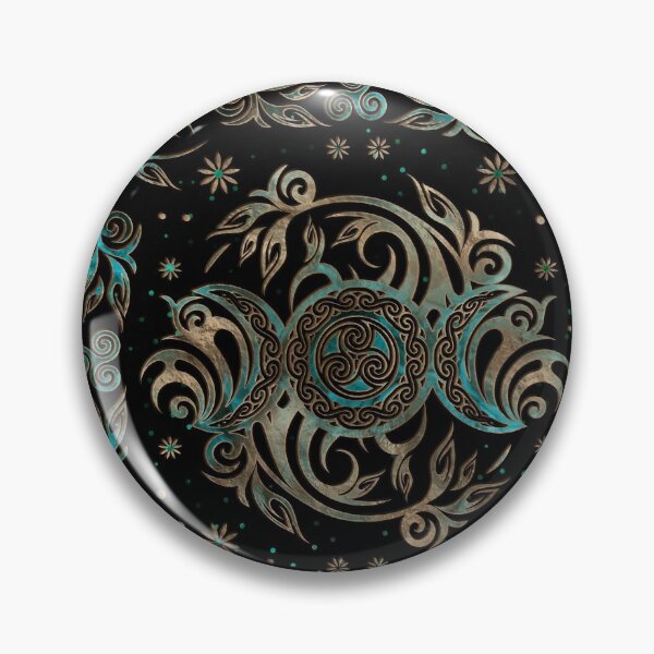 Item preview, Triple Moon Shimmering Teal designed and sold by k9printart.