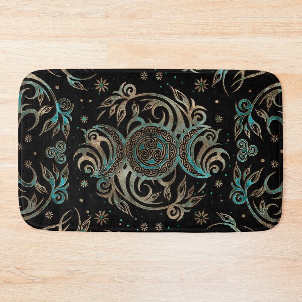 Item preview, Triple Moon Shimmering Teal designed and sold by k9printart.