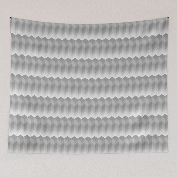 Item preview, Monochrome Retro Isometric Gradient Blocks Pattern designed and sold by everything4eva.