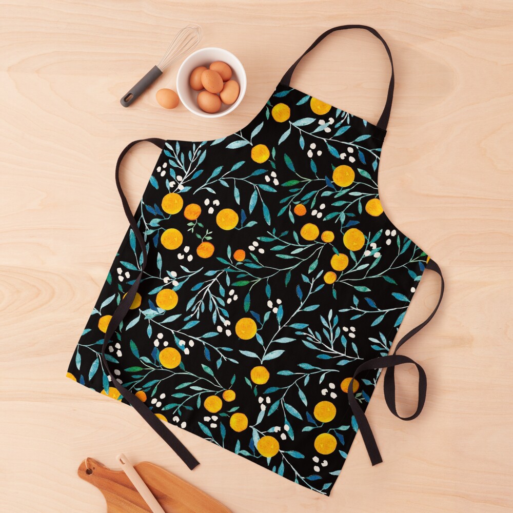 Oranges on Black Apron