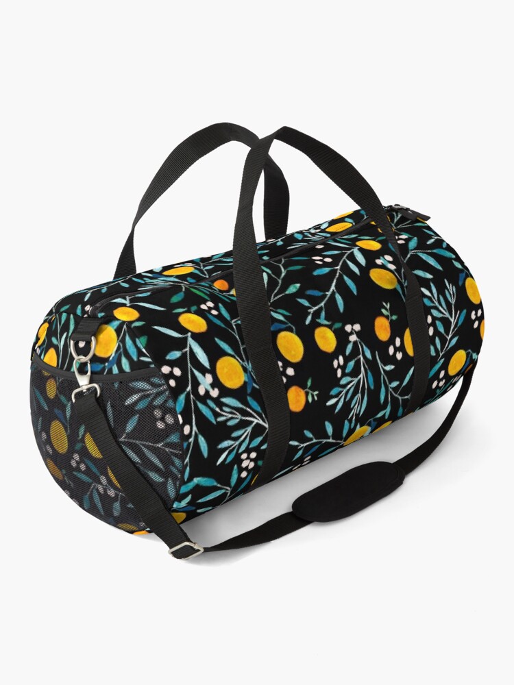 Thumbnail 2 of 3, Duffle Bag, Oranges on Black designed and sold by Iisa Nuorttila.