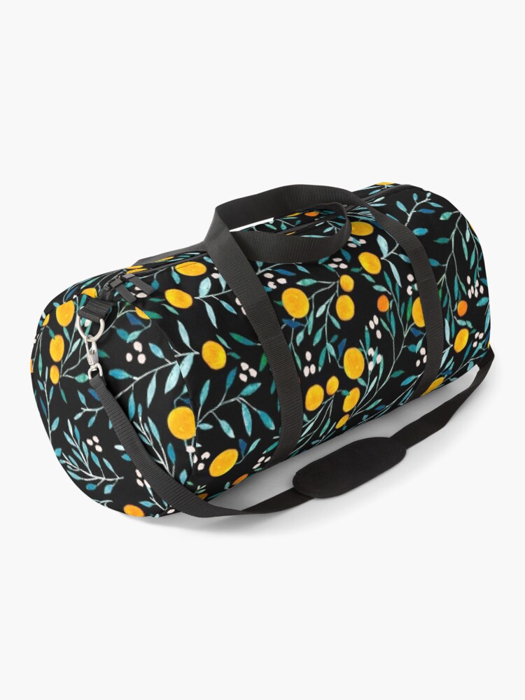 Thumbnail 1 of 3, Duffle Bag, Oranges on Black designed and sold by Iisa Nuorttila.