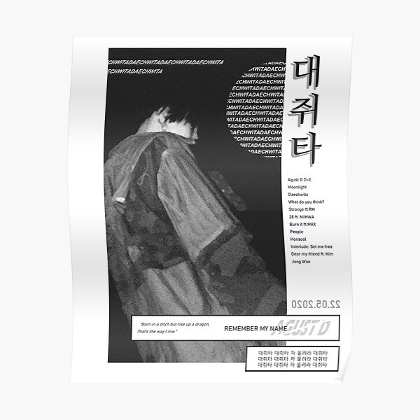 August D D2 Suga von BTS Poster