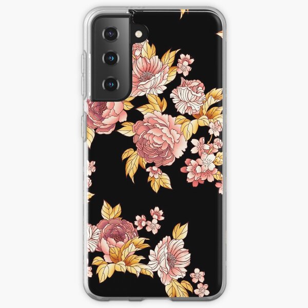 Havana Floral - Black/Pink Samsung Galaxy Soft Case