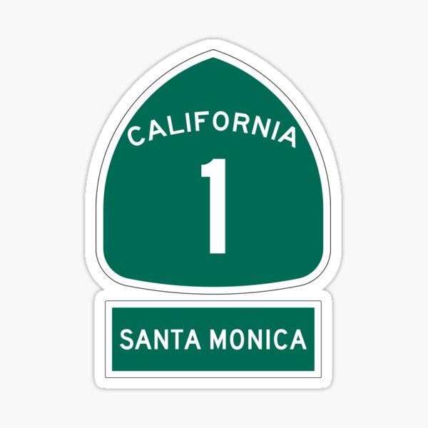 PCH - CA Highway 1 - Santa Monica Sticker