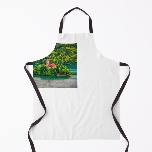 Item preview, Bled lake church island aerial background Slovenia designed and sold by fineartitalia.