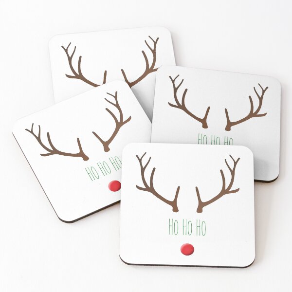 Item preview, "Ho ho ho" Minimal Rudolph the Red Nose Reindeer designed and sold by Happy Puppy Print On Demand.