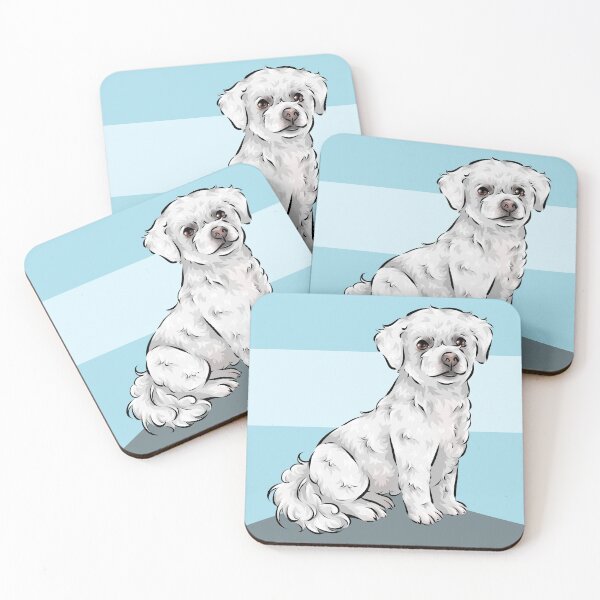 Item preview, Bichon Frise | Blue Background | Cute Dog Art designed and sold by shirinsart.