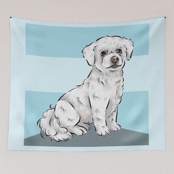 Item preview, Bichon Frise | Blue Background | Cute Dog Art designed and sold by shirinsart.