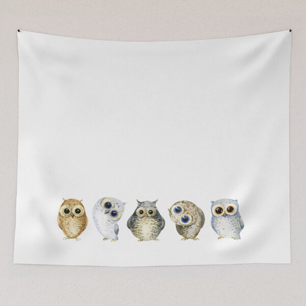 Item preview, watercolor cute cartoon owls designed and sold by TatianaKa.