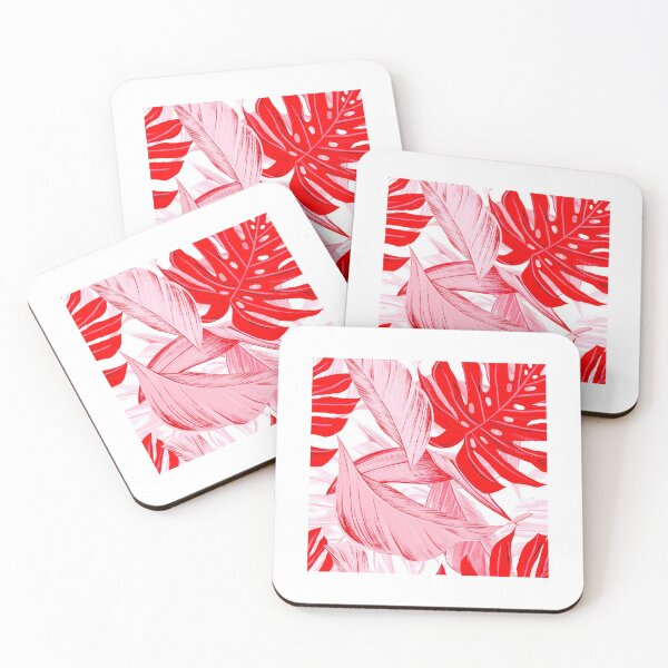 Item preview, Holiday Tropical Jungle Leaves - Red and White designed and sold by AlteredAtelier.