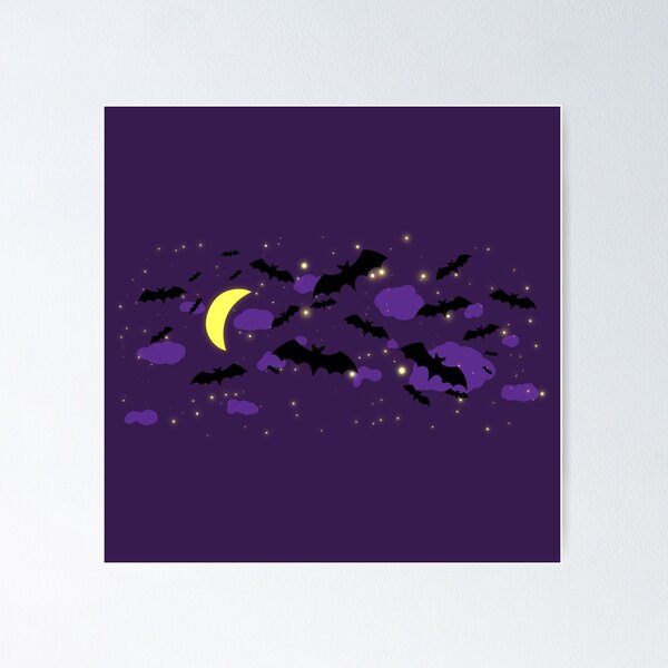 Item preview, Bats in Halloween look Full scary night sky flight designed and sold by Shirtilike.