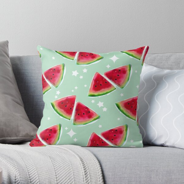 Watermelon Pillows Cushions Redbubble - roblox high school melon slice