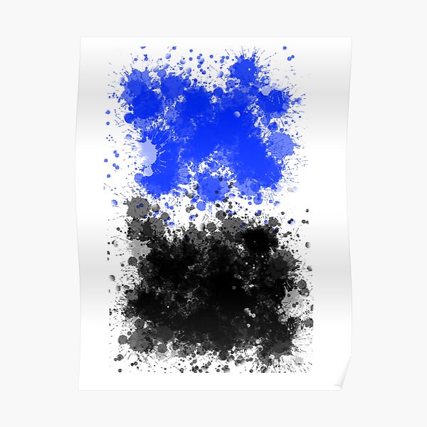 "Abstract Paint Splash Blue And Black" Poster for Sale by 29DayArt