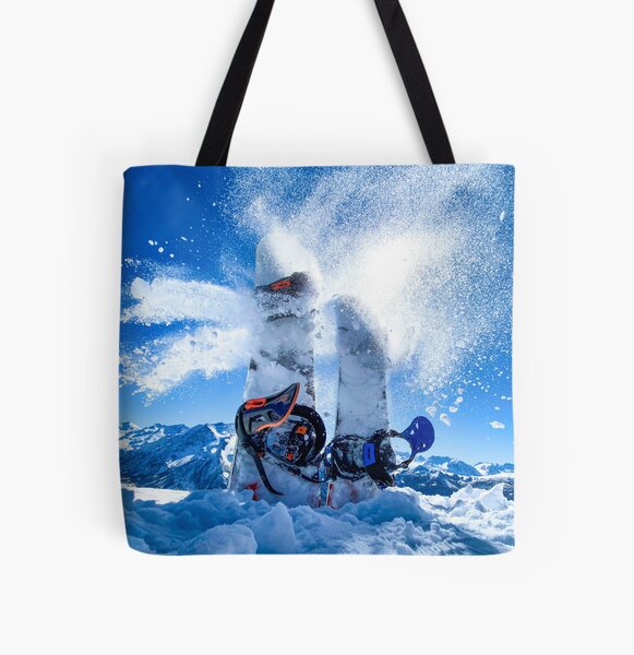 Snowboarding Powder All Over Print Tote Bag