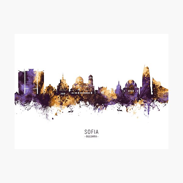 Item preview, Sofia Bulgaria Skyline designed and sold by ArtPrints.