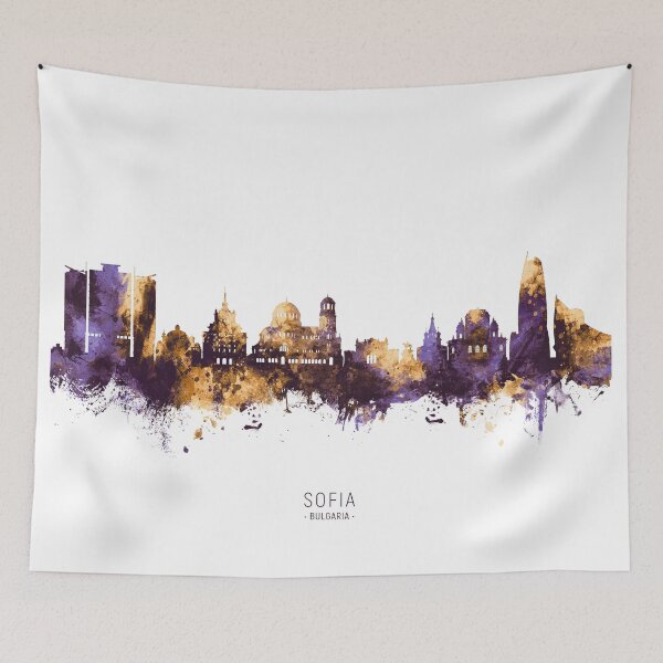 Item preview, Sofia Bulgaria Skyline designed and sold by ArtPrints.