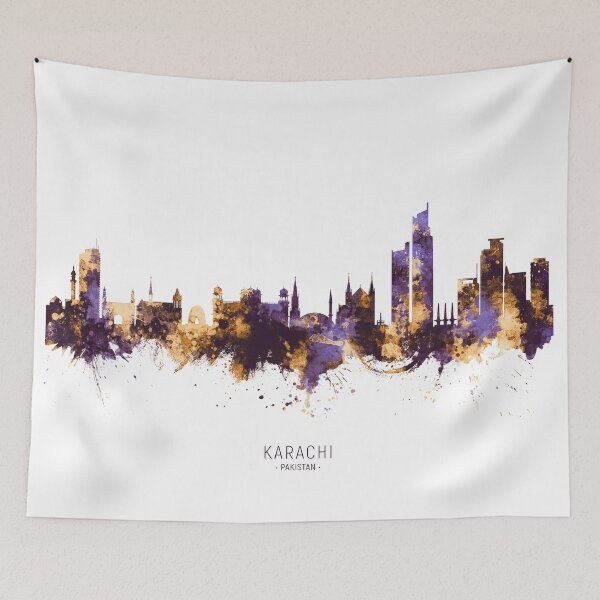 Artikelvorschau, Karachi Pakistan Skyline entworfen und verkauft von ArtPrints.