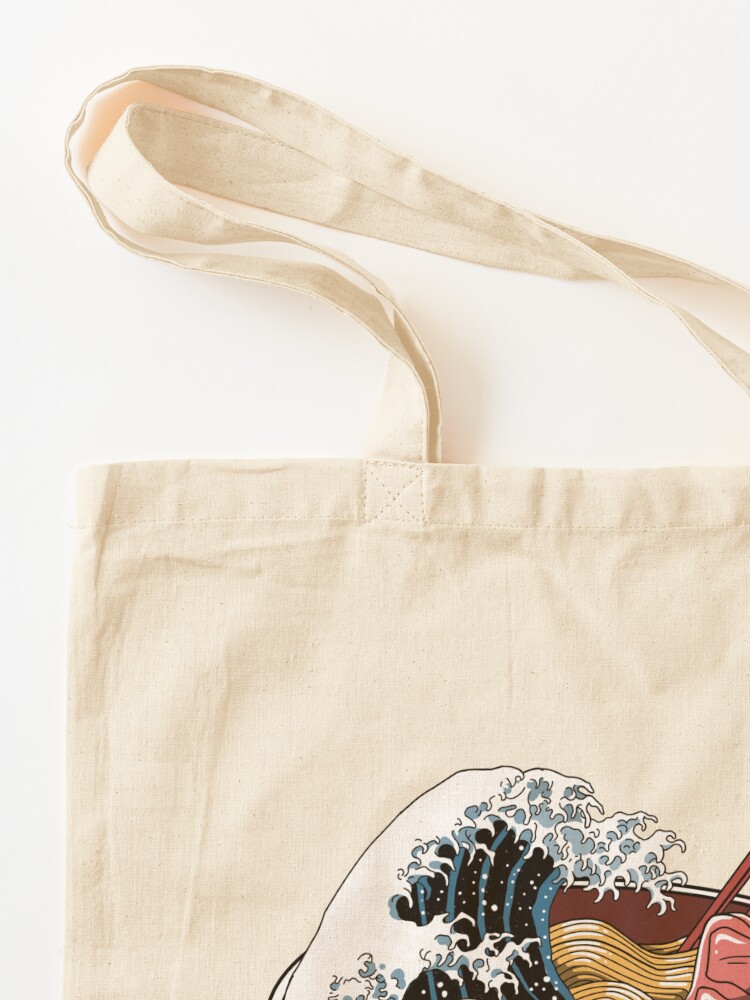 Alternate view of Great Ramen Wave White Tote Bag