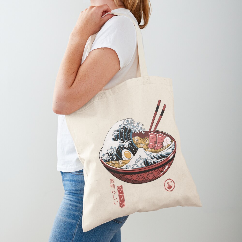Great Ramen Wave White Tote Bag