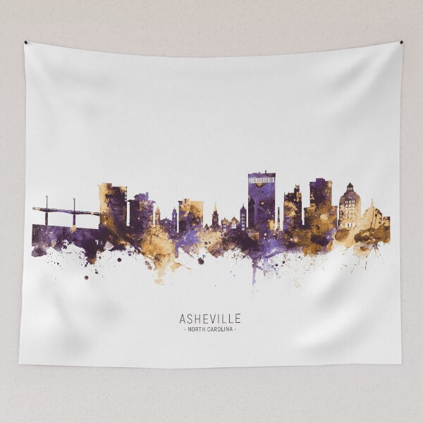 Item preview, Asheville North Carolina Skyline designed and sold by ArtPrints.