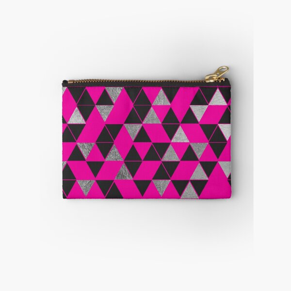 Item preview, Girly Pink, Black, and Silver Geometric Triangles designed and sold by Blkstrawberry.