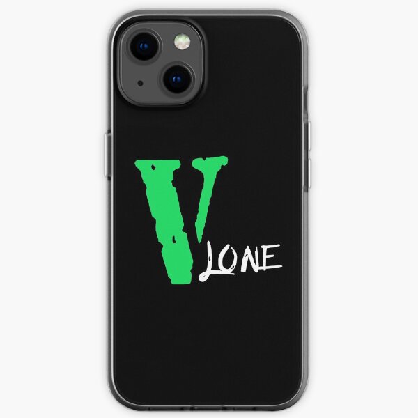 VLONE design in a capital V in green iPhone Soft Case
