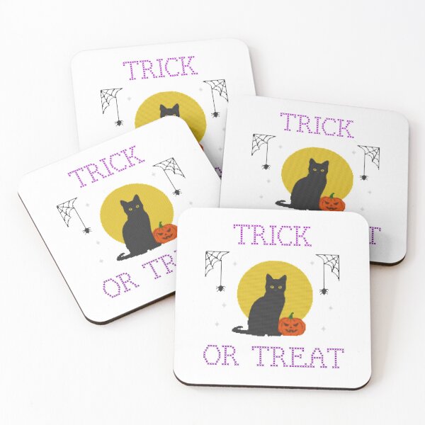 Item preview, Trick or Treat Black Cat Halloween with Spiders designed and sold by tepalistings.