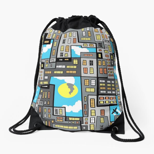 City flirting with the sñy. Drawstring Bag