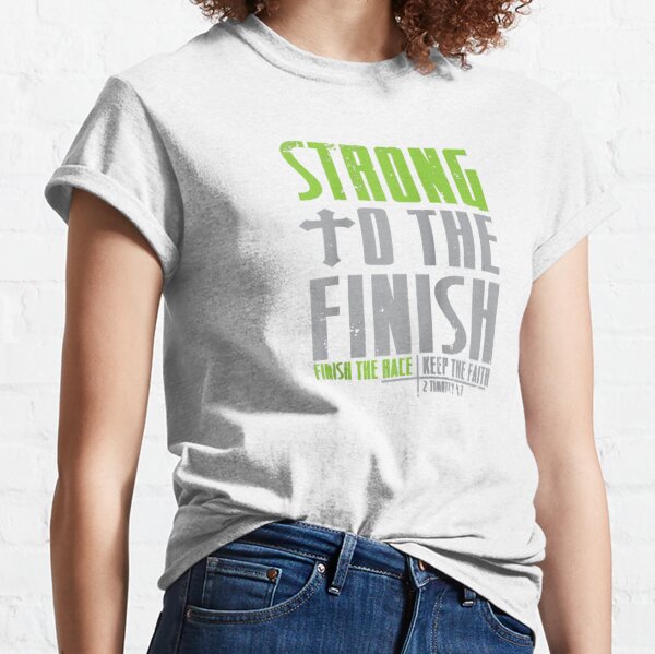 Vista previa del artículo con la obra «Fuerte hasta el final Keep The Faith Entrenamiento de gimnasio», diseñado y vendido por Wallace-Levine5.