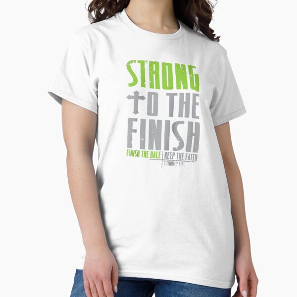 Vista previa del artículo con la obra «Fuerte hasta el final Keep The Faith Entrenamiento de gimnasio», diseñado y vendido por Wallace-Levine5.