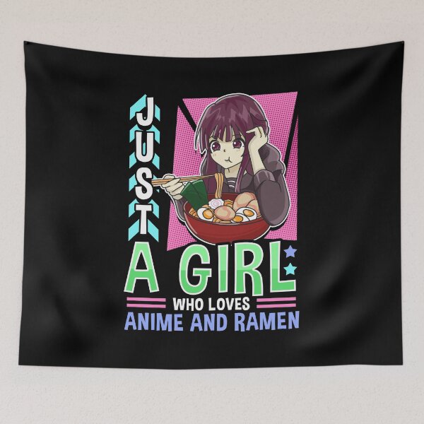 Item preview, Just A Girl Who Loves Anime And Ramen Funny Foodie designed and sold by perfectpresents.