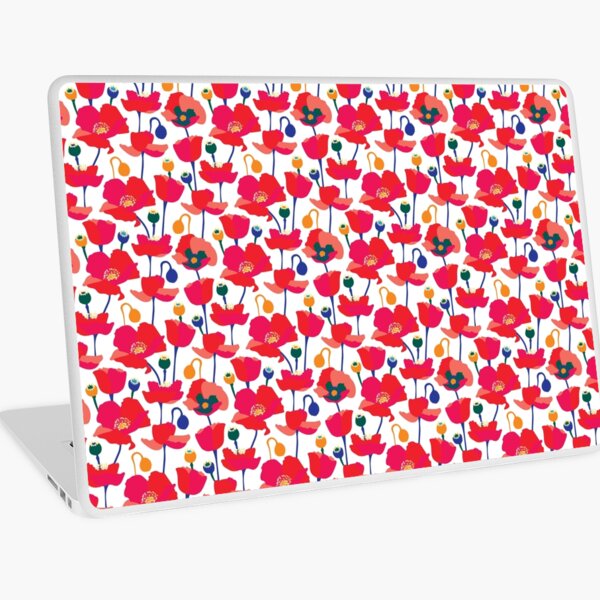 POPPY FIELD WHITE Laptop Skin