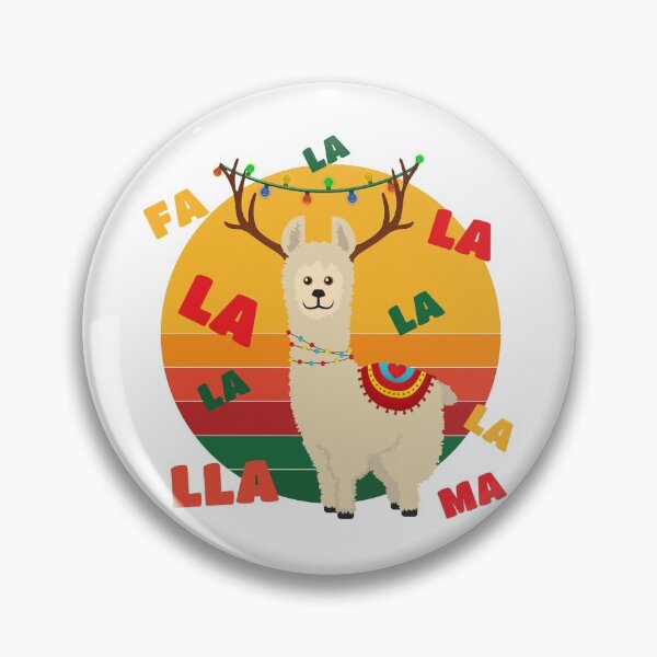 Item preview, 'Fa la la la la la lla-ma' Christmas Llama with antlers designed and sold by Happy Puppy Print On Demand.