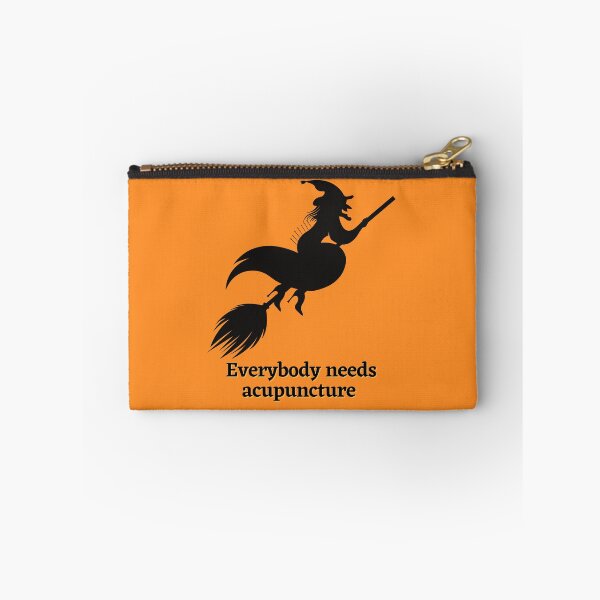 Item preview, Everybody needs acupuncture with a witch on a broom enjoying an acupuncture session / Funny Shirt / Hoodie / Mug / Pillow / acupuncture shirt / acupuncturist gift / holistic doctor gift / designed and sold by LuJo Creatives.
