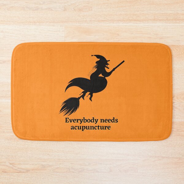 Item preview, Everybody needs acupuncture with a witch on a broom enjoying an acupuncture session / Funny Shirt / Hoodie / Mug / Pillow / acupuncture shirt / acupuncturist gift / holistic doctor gift / designed and sold by LuJo Creatives.