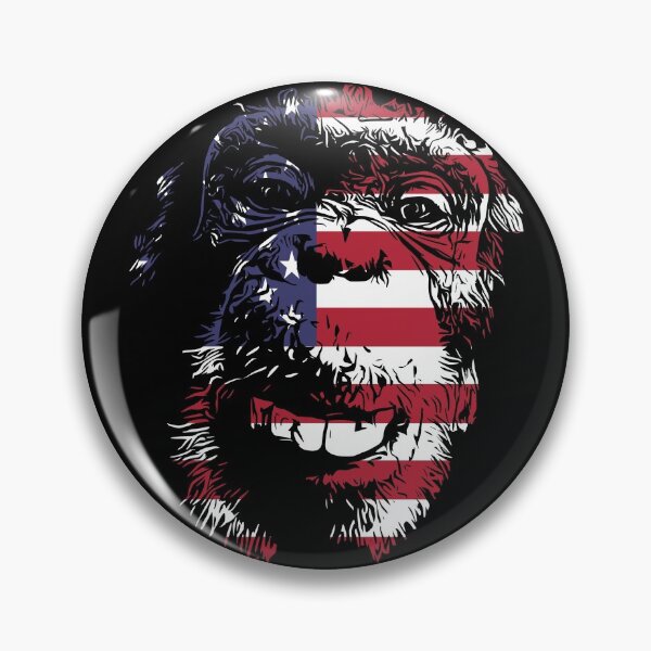 Item preview, Monkey Chimpanzee USA Flag designed and sold by dickkopp.