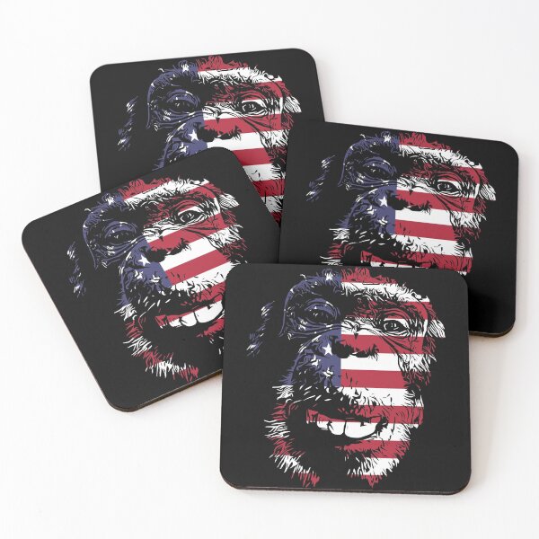 Item preview, Monkey Chimpanzee USA Flag designed and sold by dickkopp.