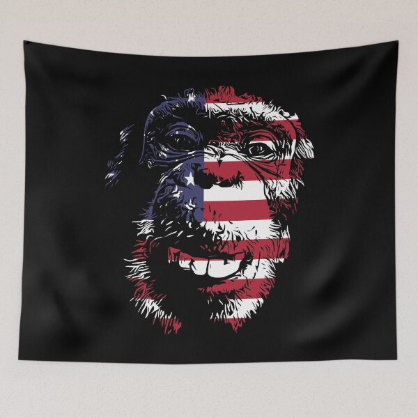 Item preview, Monkey Chimpanzee USA Flag designed and sold by dickkopp.